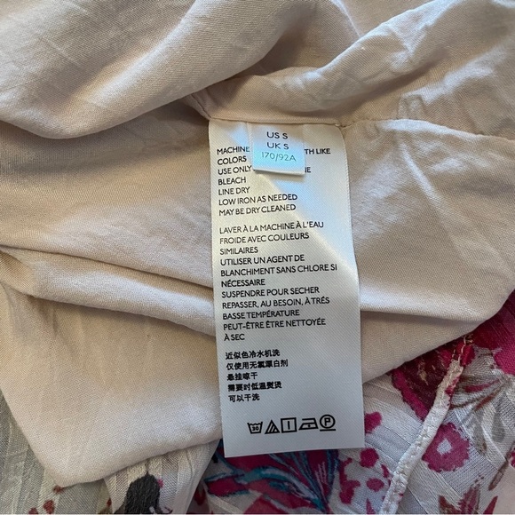 Free People -Closer to the Heart-mini-floral pink ivory long sleeve-Size Small - Picture 15 of 15